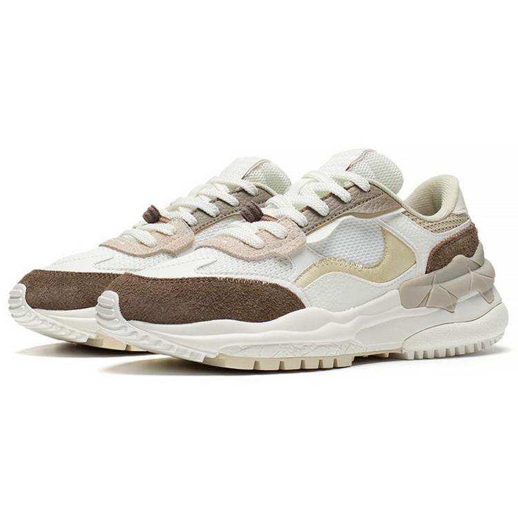 New LINING Origin Casual Shoes Women's Low Top Ecru/Reindeer Brown AGLS158-1