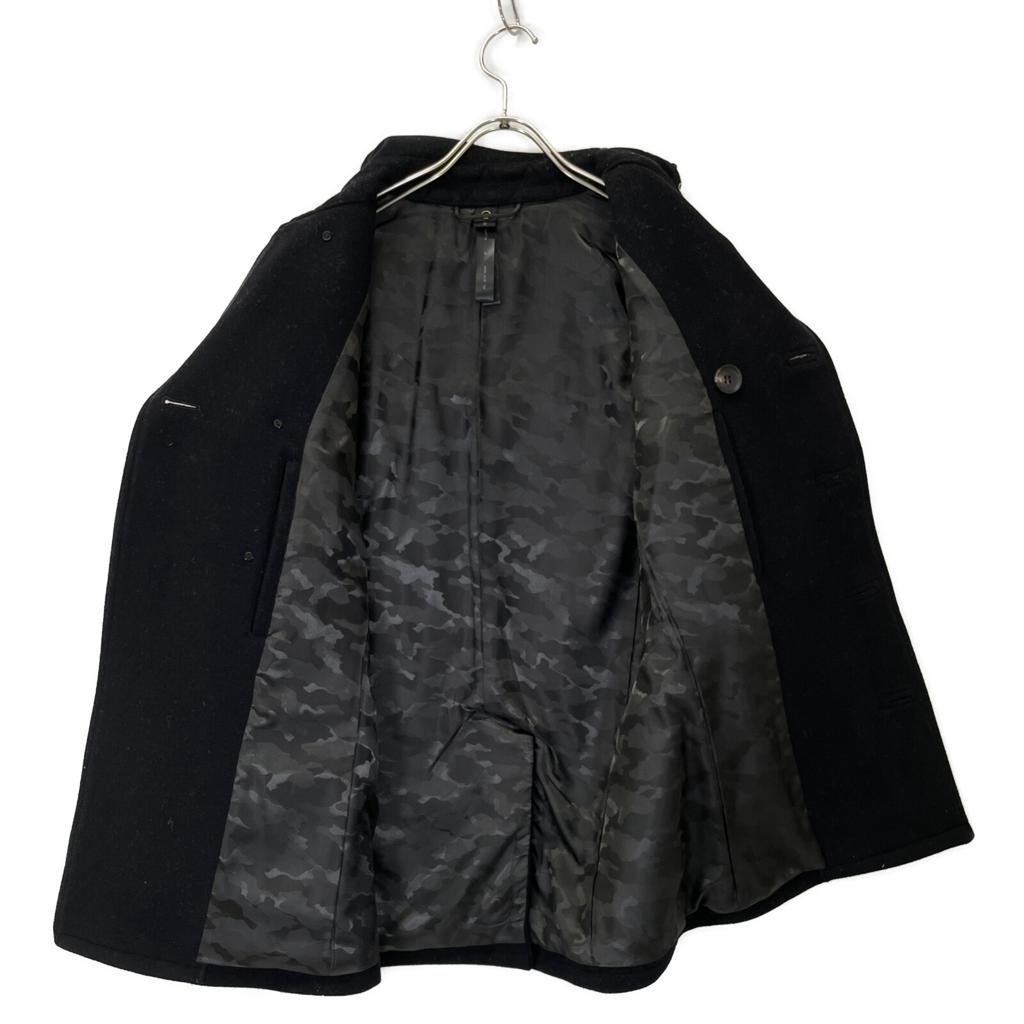 WJK Black 1822 WI77h Melton Wool Peacoat Coat M blackUsed