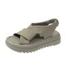 Summer Footwear Sandal Women's Crossed Flat Shoes with Muffins Thick-soled Elastic Beach Shoes Women.