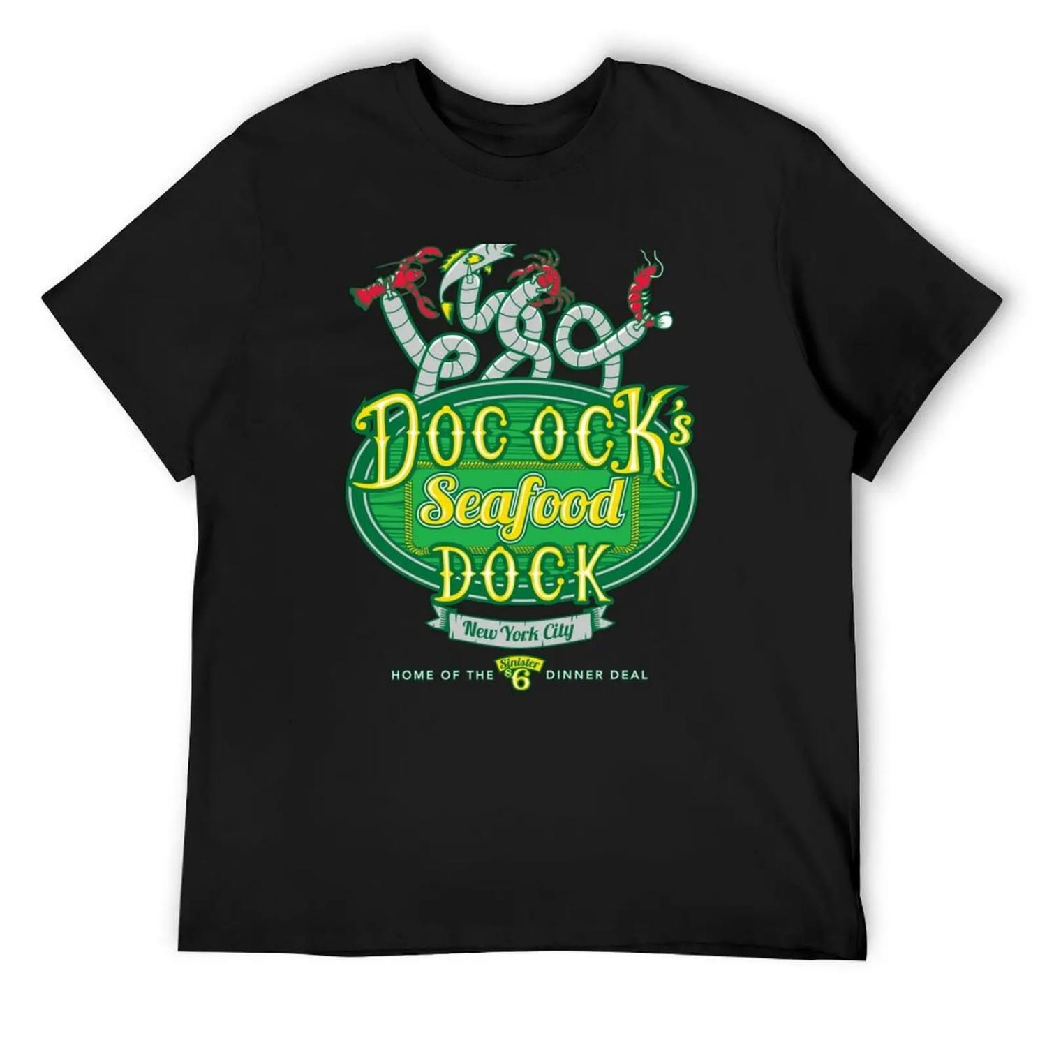 Doc Ock s Seafood Dock T-Shirt basketball graphic tees boys animal print custom shirt T-shirts man plain t shirts men S