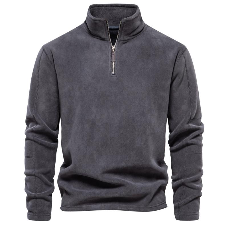 Men's Autumn and Winter Stand-up Collar Half-zipper Long-sleeved Sweater Stand-up Collar Men's Polar Fleece Top