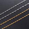 Dainty 2mm Stainless Steel Link Water Wave Chain Thin Necklace for Women Men Copper/Gold Color Neck Choker Collar Metal Jewelry