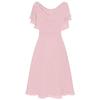 European and American new chiffon dress, women's sexy one-word shoulder wedding dress long dress women