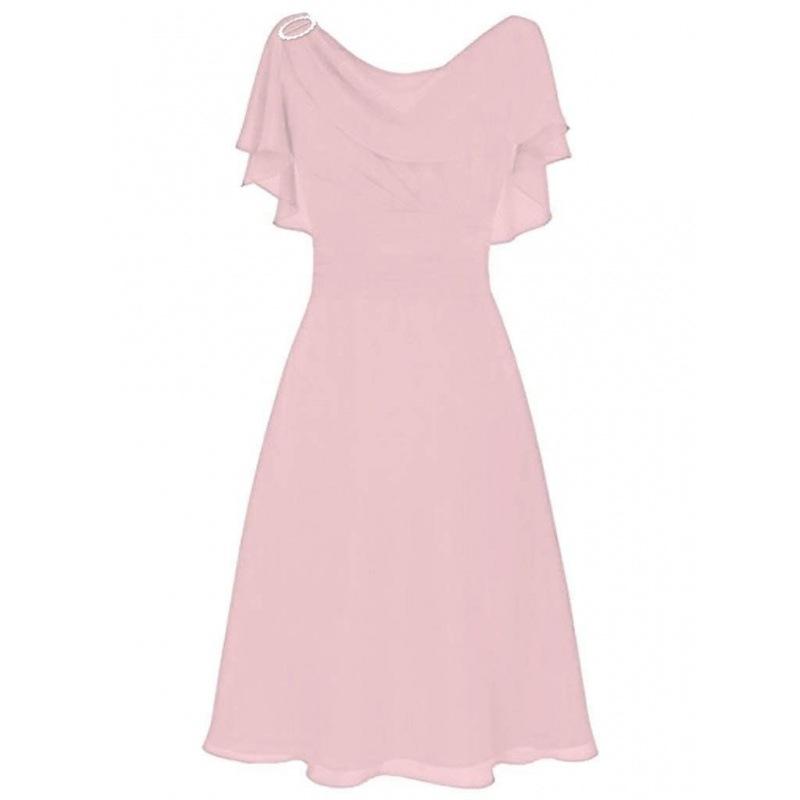 European and American new chiffon dress, women's sexy one-word shoulder wedding dress long dress women