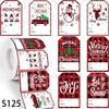 111PCS Christmas Gift Tag Stickers, Roll Style Xmas Present Labels with Gnome Snowman Truck Pattern, Stickers for Gift Wrapping