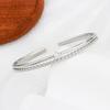 Fashion Geometric Double Layer Hollow Bead Bangle Micro Inlaid Diamonds 925 Sterling Silver Jewelry Opening Bracelets TYB633