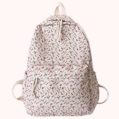 Zaino Semplice Floreale da Donna Grande Capacità Fiore Libro Cartella Scolastica Cinghia Regolabile Casual Zaino Floreale Studenti Borsa Quotidiana