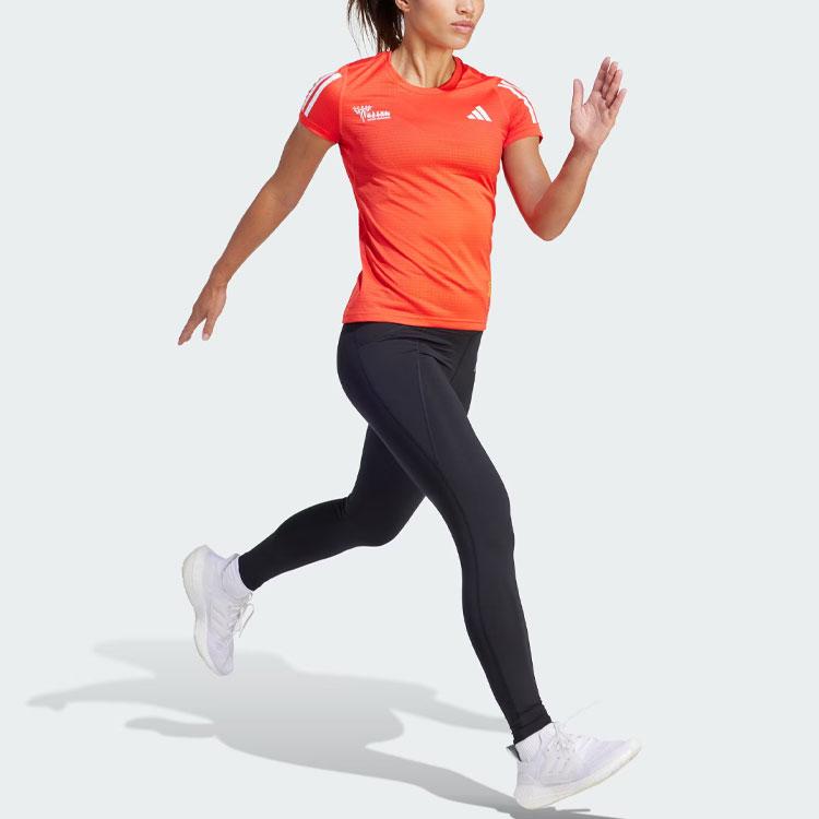 Adidas Beijing Marathon Event Tee Women Tops Light-Red IT2541