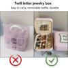 Scatola Organizer per Gioielli Decorazione Alfabetica Multi Scomparti Custodia per Gioielli Orecchini Collane con Specchio Articoli per la Casa