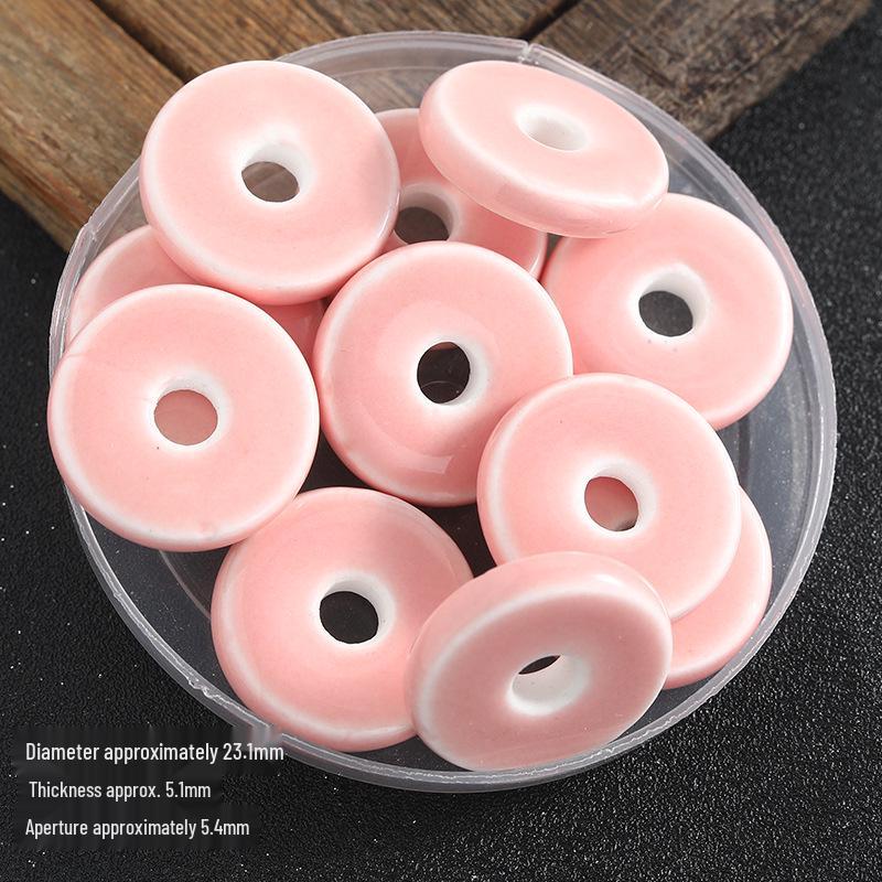 Fresh Large Hole Porcelain Donut Beads for DIY Bracelets