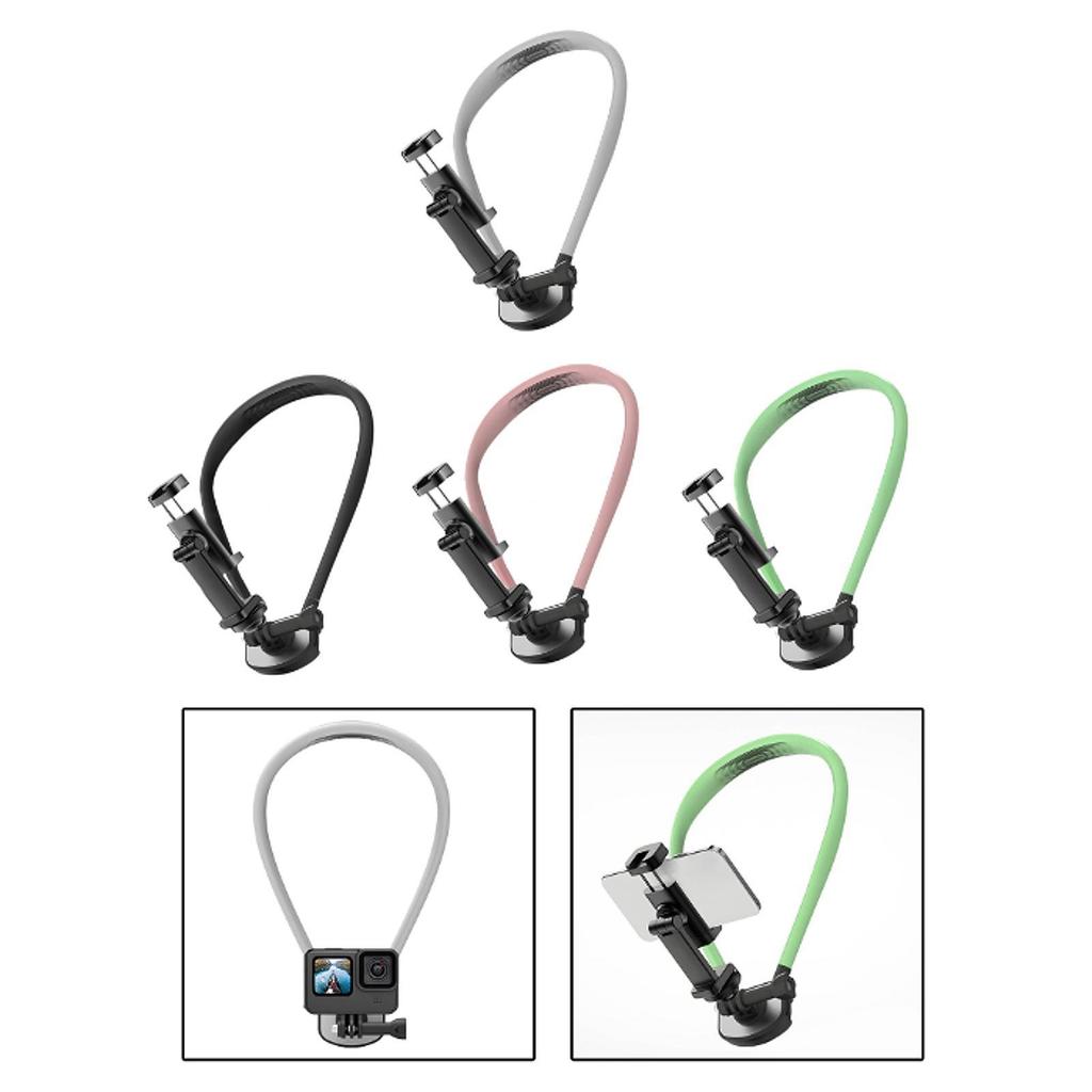 Neck Phone Holder with Clip Hands Free Accessories Silicone Exterior for Video Recording
