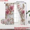 Set Of 2 Elegant Luxury Rose Gold Curtains Pink Roses Golden Vines Marble Background Living Room Decor Curtain Polyester Ideal For