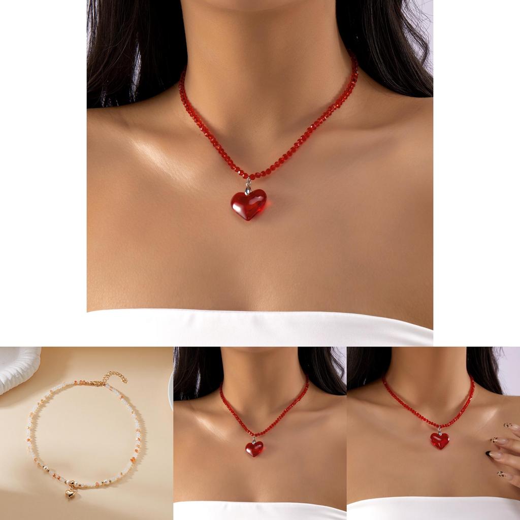 Heart Shape Jewelry With Alloy Water Crystal And Pearl For Youth And Adults
