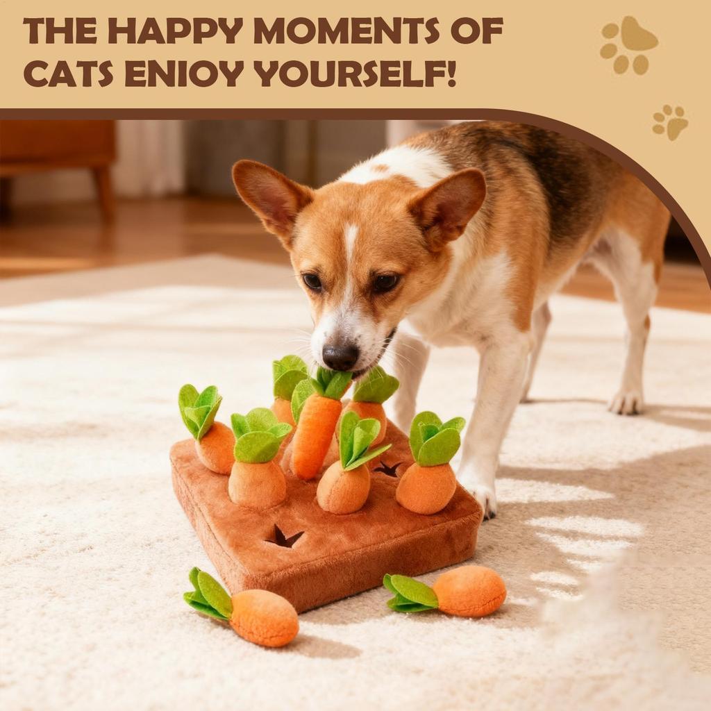 Carrot Garden Dog Toy Non-Slip Interactive Plush Puzzle Toys Feed Games Enrichment Puzzle For Home Dorm Travel Living Room