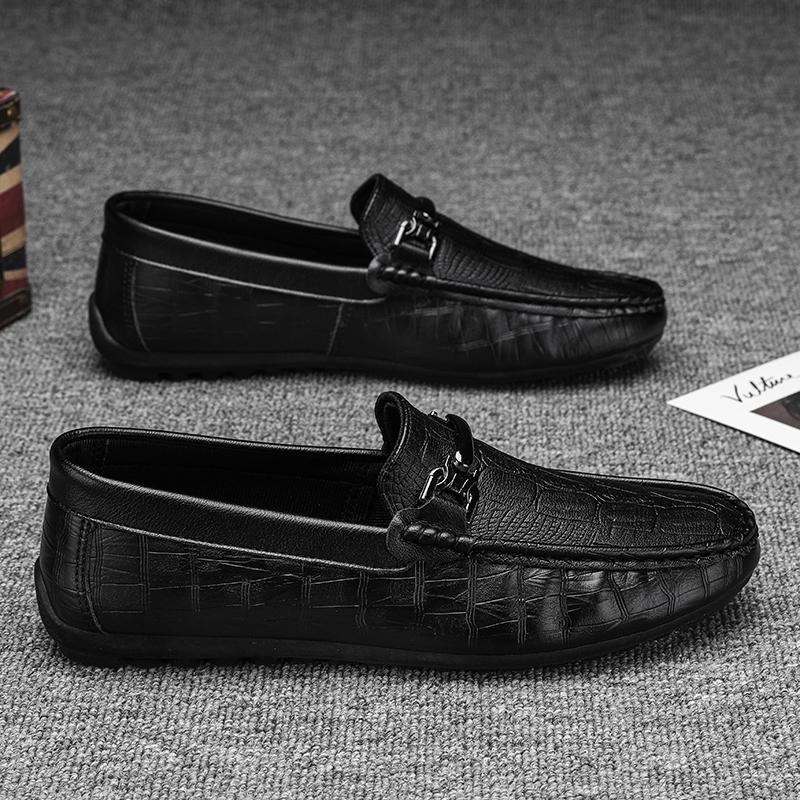 Spring and Autumn Men's Casual Shoes Wedding Dress Luxury Brand Shoes Men's Leather Non Slip Super Light Men's Shoes Black Shoes