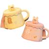 Mug With Lid Creative Couple Ceramic Water Cup Girls High Value Cute Home Breakfast Milk Coffee Cup