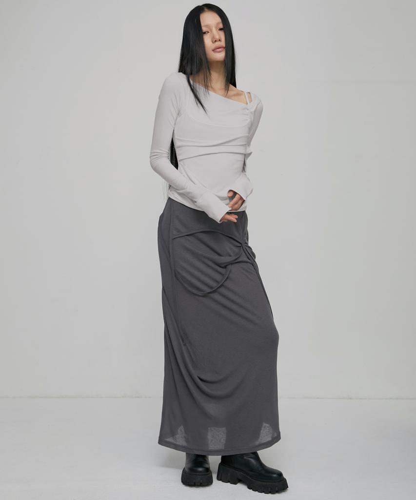 Peulleeoeob Layered Bustier Long Sleeve (Fl-105_Cloud White)