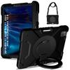 Rotatable Stand Armor Case Universal for iPad Air 4 5 10.9 Pro11 2018-2022 Hybrid Cover With Portable Handle Grip Shoulder Strap