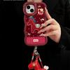 Plush Pony Lanyard Suitable for Apple 17promax Mobile Phone Case Iphone15 Double Bracket 16 Silicone 14 Huawei