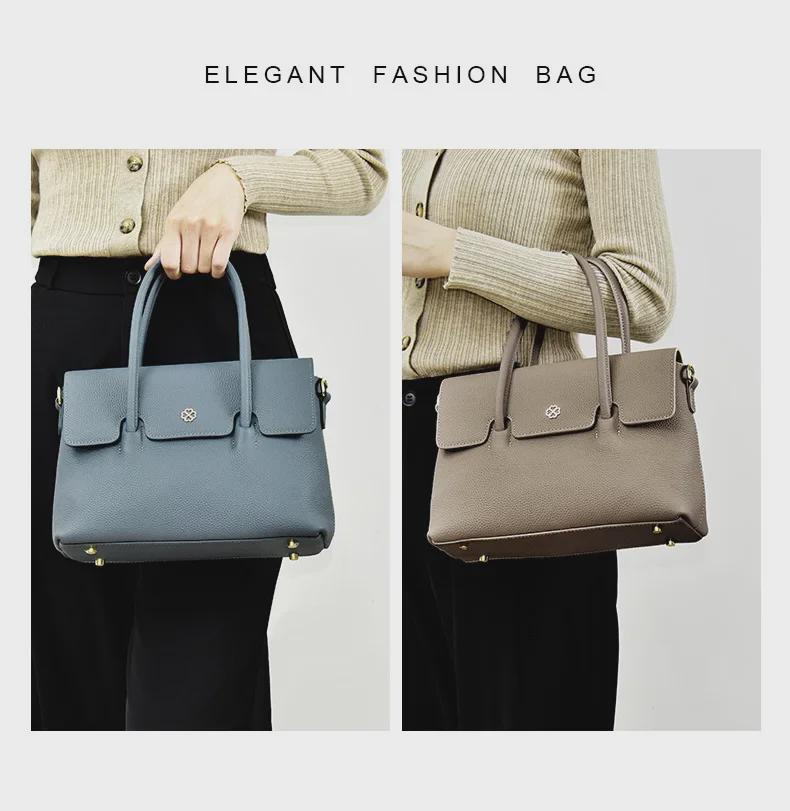 Dámská módní messenger taška 2025 z pravé hovězí kůže pro dojíždění