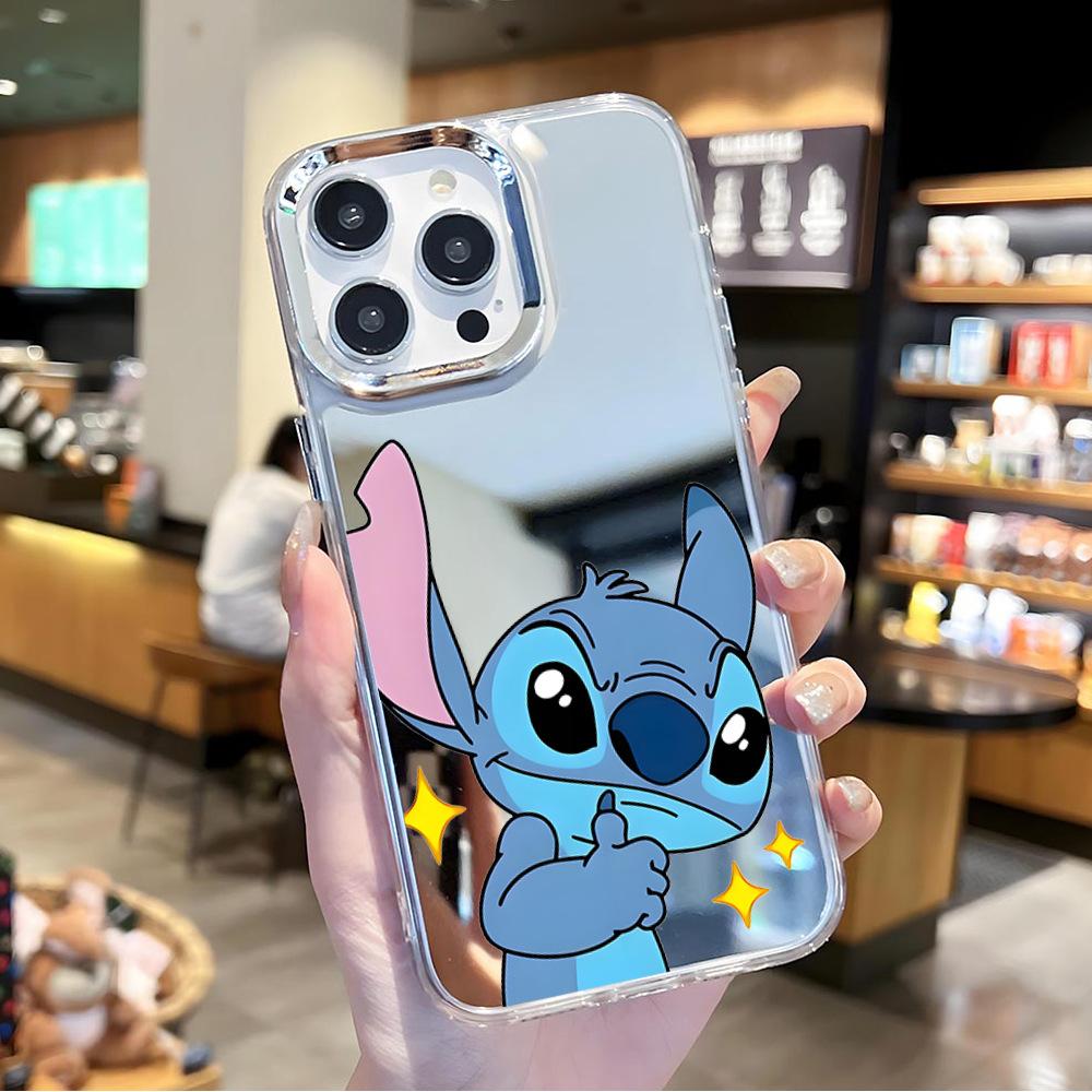 Cute Stitch Applies To Apple 15promax Makeup High Definition Mirror Mobile Phone Case Iphone17 Women's Mirror