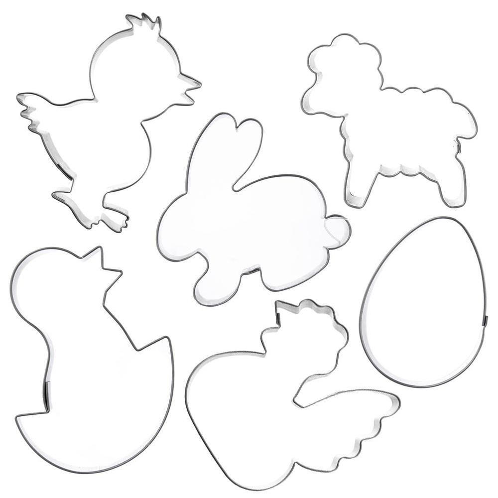 Steel Confectionery Cutter / Gingerbread Cookie Cutter Easter 6 Pcs.