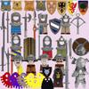 Mittelalterliche Bausteine Zubehör Miliz Burgen Ritter Armee Figuren Soldaten Krieger Helme Schilde Rüstungen Spielzeug Geschenke X052