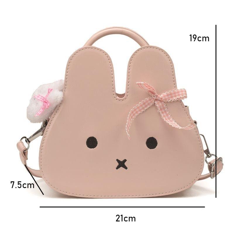 Kawaii Miffy  Handbag Premium Texture Cute 3D Bunny Shape Crossbody Bag Sweet Cartoon Single Shoulder Tote Versatile Gift