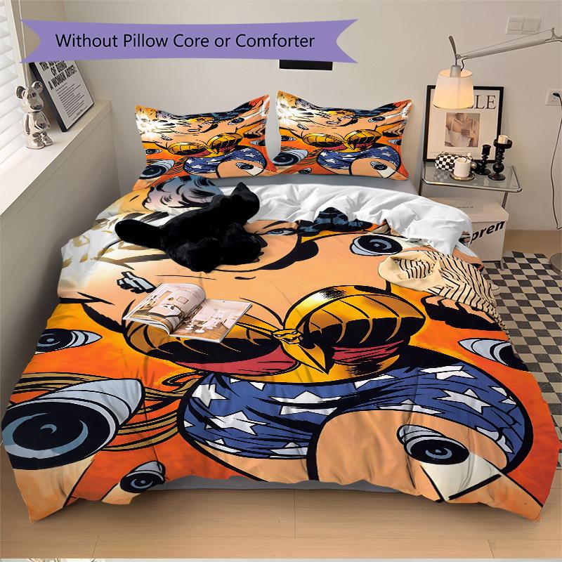 3pcs Wonder Woman Duvet Cover Set (1 Duvet Cover + 2 Pillowcases, No Core) - Comfortable, And Breathable Bedroom Decoration yy251104095