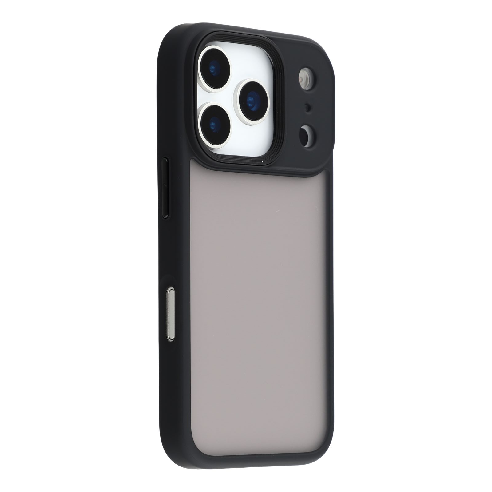 

For iPhone 17 Pro Case Shockproof TPU+PC Phone Back Cover with Metal Buttons Black