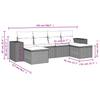 6 Piece Grey Garden Sofa Set with Cushions Poly Rattan