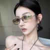 Womens Retro Oval Metal Frameless Sunglasses UV400 Non-Polarized Cycling Fashion Streetwear
