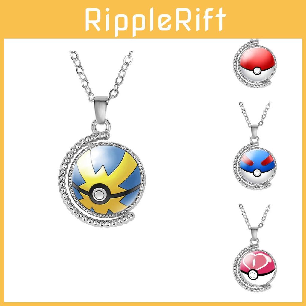 Adorable Pokemon Pokeball Necklace Cute Cartoon Character Jewelry Handmade