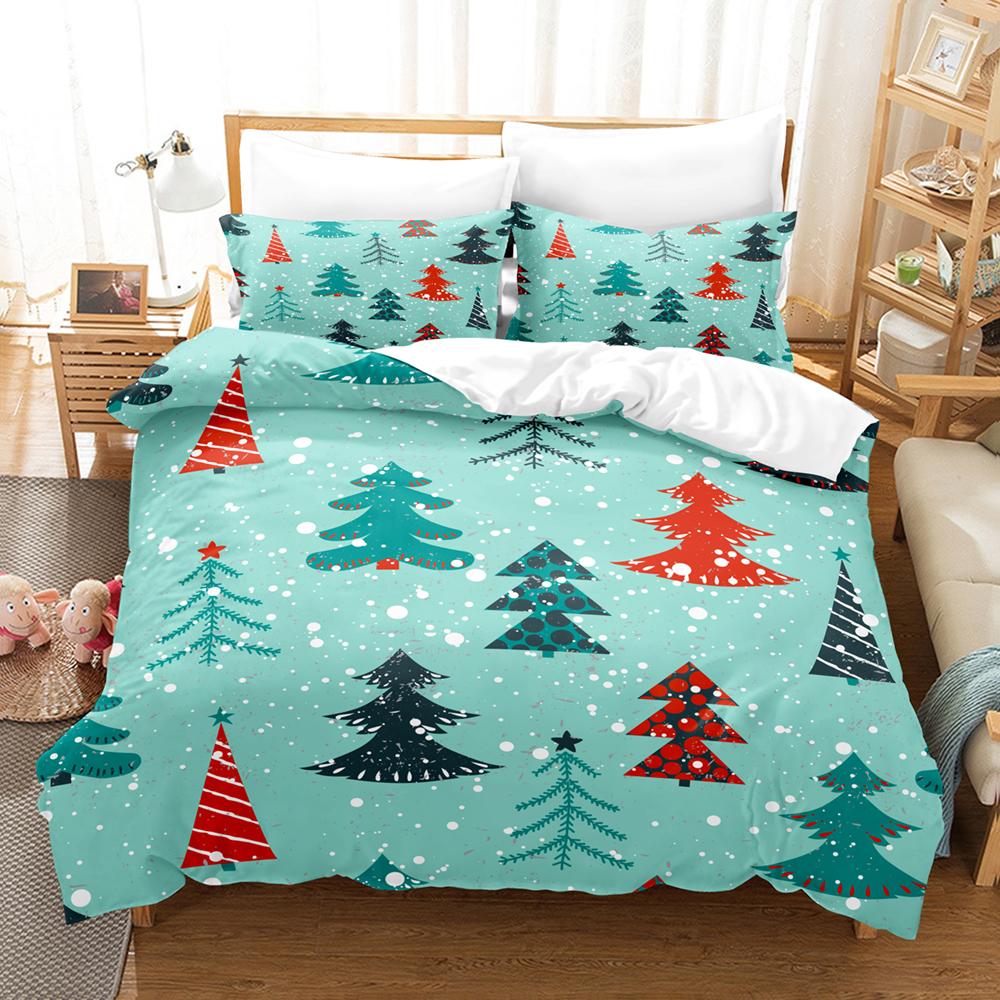 Merry Christmas Duvet Cover Christmas Graffiti Bedding Set Happy New Year Quilt Cover Holiday Gifts Bedroom Decoration