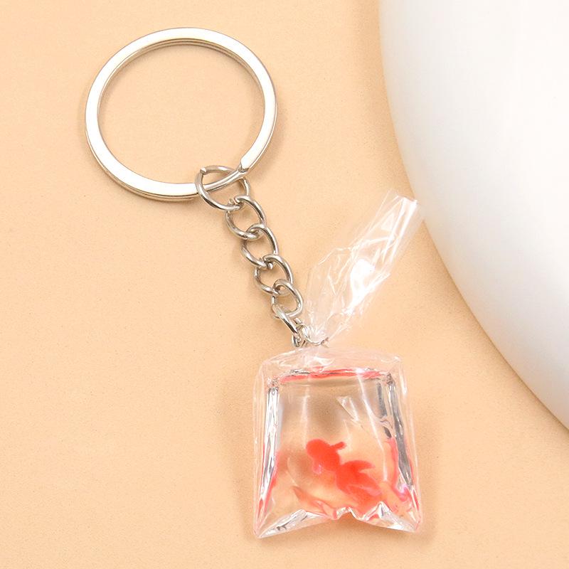 28 Styles 28x90mm DIY Transparent Resin Goldfish & Clownfish Keychain Pendant Ornaments