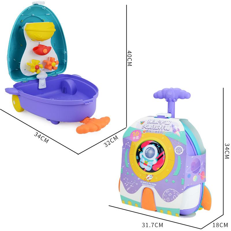 Beach Space Suitcase, Children'S Summer Outdoor Sand Digging And Water Tools Set, Trolley Case Toys