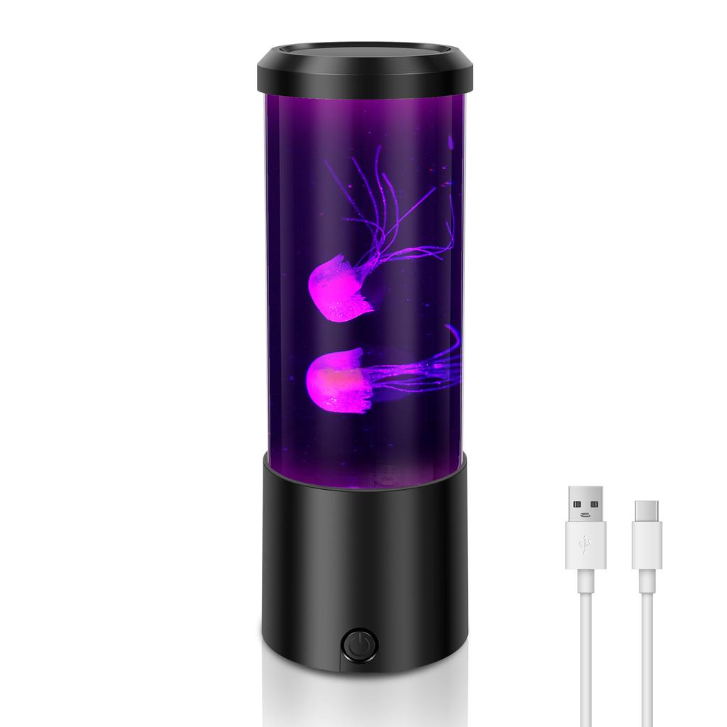 1Pc LED Jellyfish Lava Lamp Mini Aquarium Simulation Jellyfish Decorative Lamp USB Night Light for Children Room Home Decoration