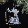 Sparkling Snowflake Deer Butterfly Pendant Shatterproof Clear Acrylic Holiday Hanging Ornament Christmas Tree Decoration