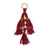 1/3Pcs Christmas Pendant with Golden Bells Colorful Rope Hand-Woven Christmas Tree Shape Seasonal Pendant Holiday Decoration