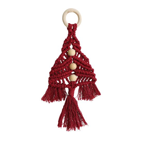 1/3Pcs Christmas Pendant with Golden Bells Colorful Rope Hand-Woven Christmas Tree Shape Seasonal Pendant Holiday Decoration