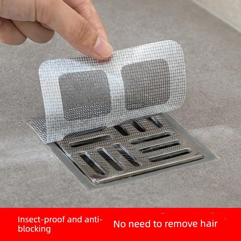 Hair Catcher for Bathroom, Adhesive Anti-Insect Hair Filter for Washroom, Kitchen Hair Net, Disposable Drain Cover