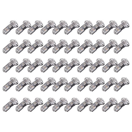 10/20/30/40/50Pcs T Tap Wire Splice Connectors 3 Way 1 Pin Solderless Low Voltage Cable Connectors No Stripping 18-22 AWG Wires Quick Connector