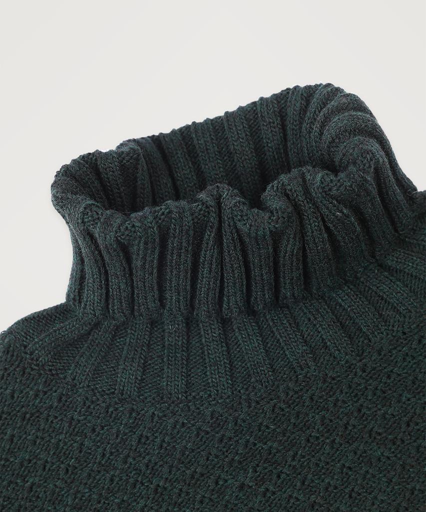 PANICALE Roll Neck Honeycomb Wool Blend Sweater [Green]
