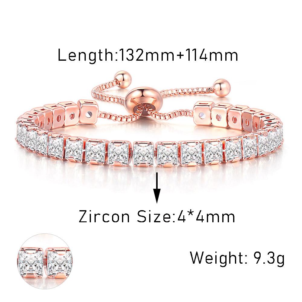 Adjustable Various Size Tennis Bracelet For Women Geometric Clear Zircon Wedding Party Jewellry Items DZH007