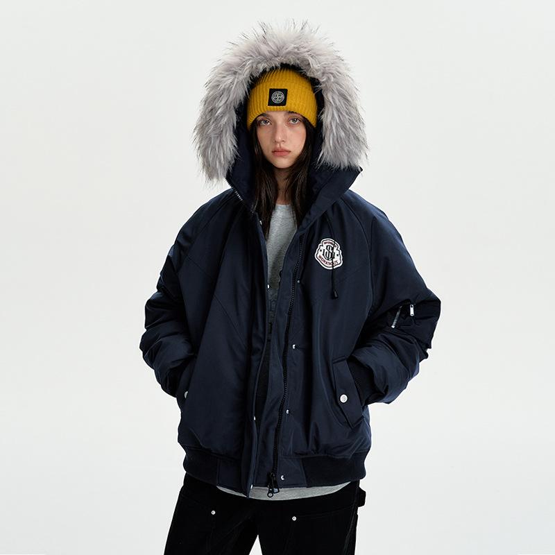 Hooded Fur Collar Parkas Women's Winter Thickened Retro Short Workwear Cotton Coats