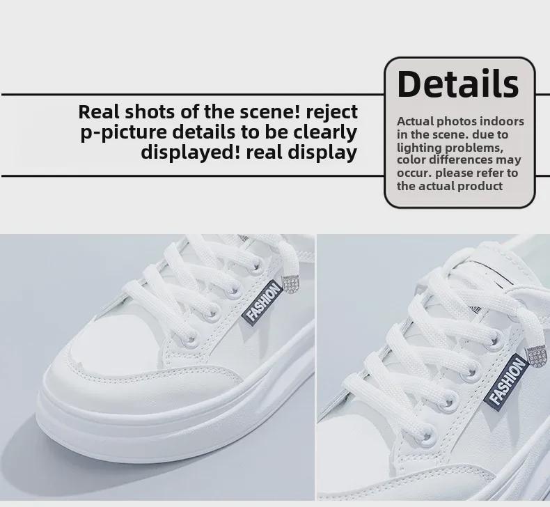 Women's Trendy Thick-Soled White Sneakers 2025 - Spring/Summer Casual Sports Shoes