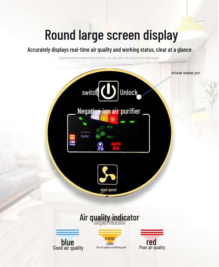 Smart Indoor Air Purifier with UV and Ion Technology for Aldehyde Removal