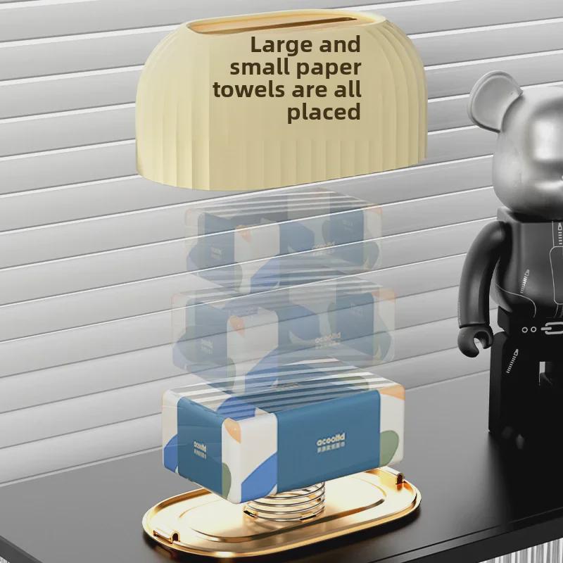 Luxurious Spring-Style Tissue Box with Storage for Living Room