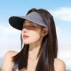 Breathable Seamless Visor Cap Large Brim Women Sun Hat Simple Beach Cap  Summer