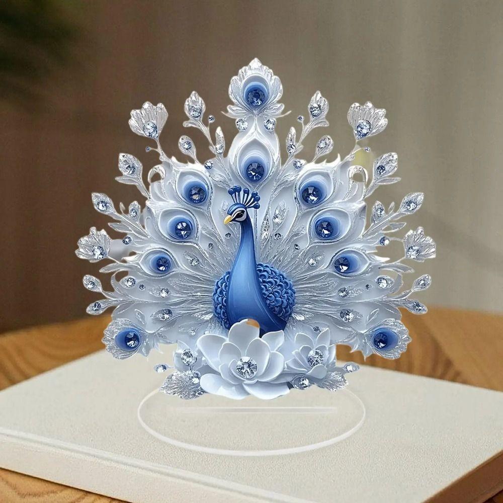 DIY Peacock Ornament 10cm Peacock Desktop Decor New Peacock Standee  Home Living Room Decoration